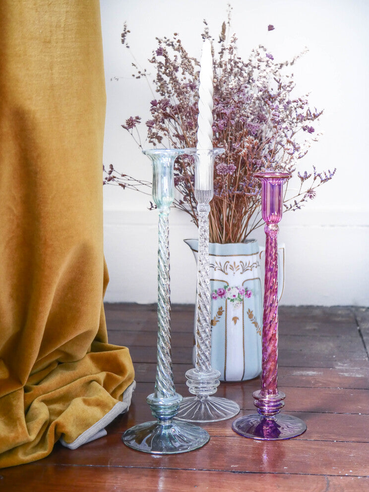 bougeoir verre candle holder bougies chandelles 